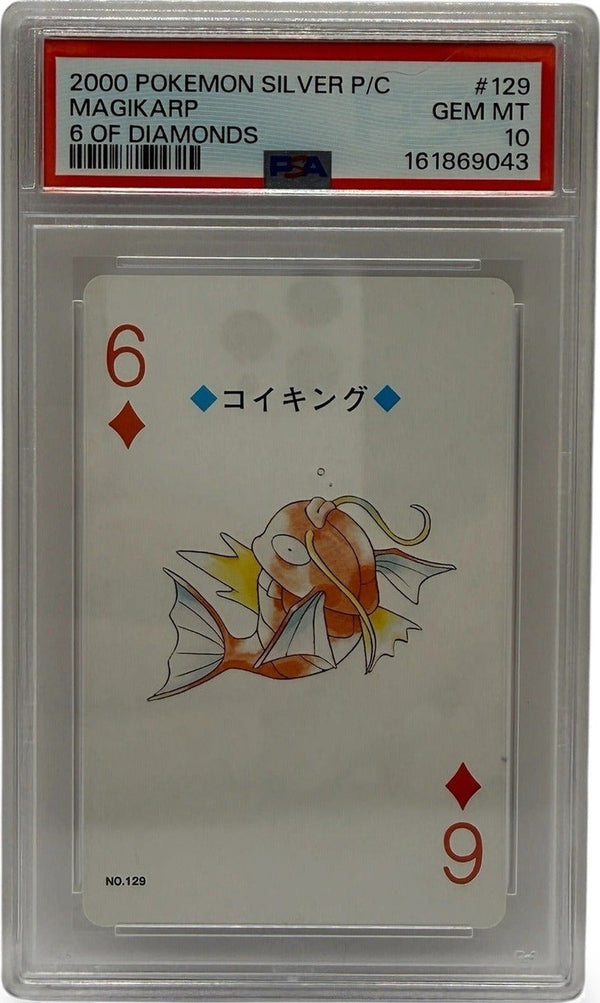 2000 Pokémon Silver Playing Cards Magikarp 6 of Diamonds #129 PSA 10 GEM MINT — photo 1