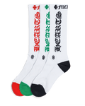 Chrome Hearts 3 Pack CH Logo Socks White