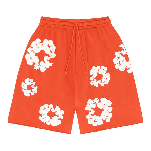 Denim Tears The Cotton Wreath Sweat Shorts Orange - Supra Sneakers