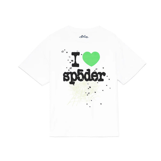 Sp5der Souvenir "I Heart Sp5der" Tee White / Green - Supra Sneakers