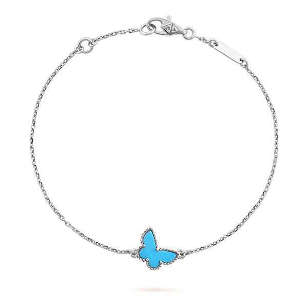 Van Cleef & Arpels Sweet Butterflies bracelet 18K white gold, Turquoise