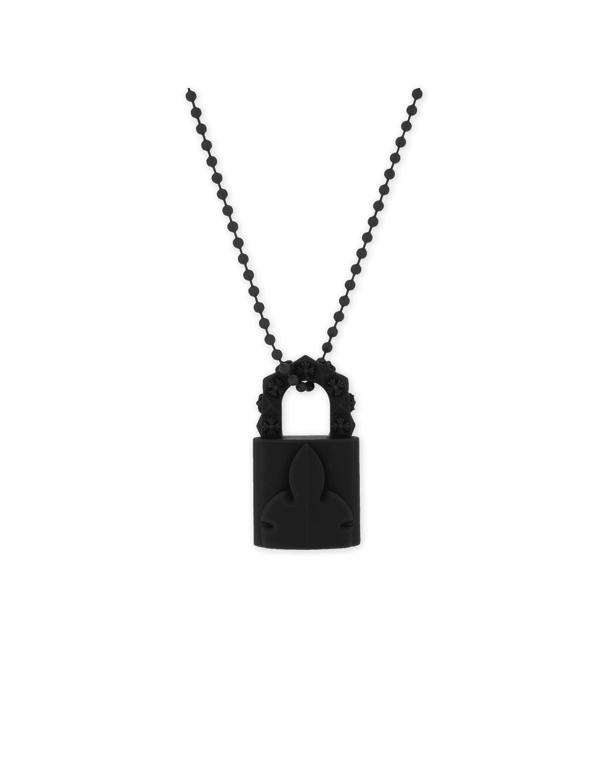 Chrome Hearts Silichrome Padlock Fleurknee Necklace Black - Supra Sneakers