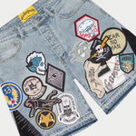 Godspeed Patchwork Denim Shorts V2 Blue - Image 3