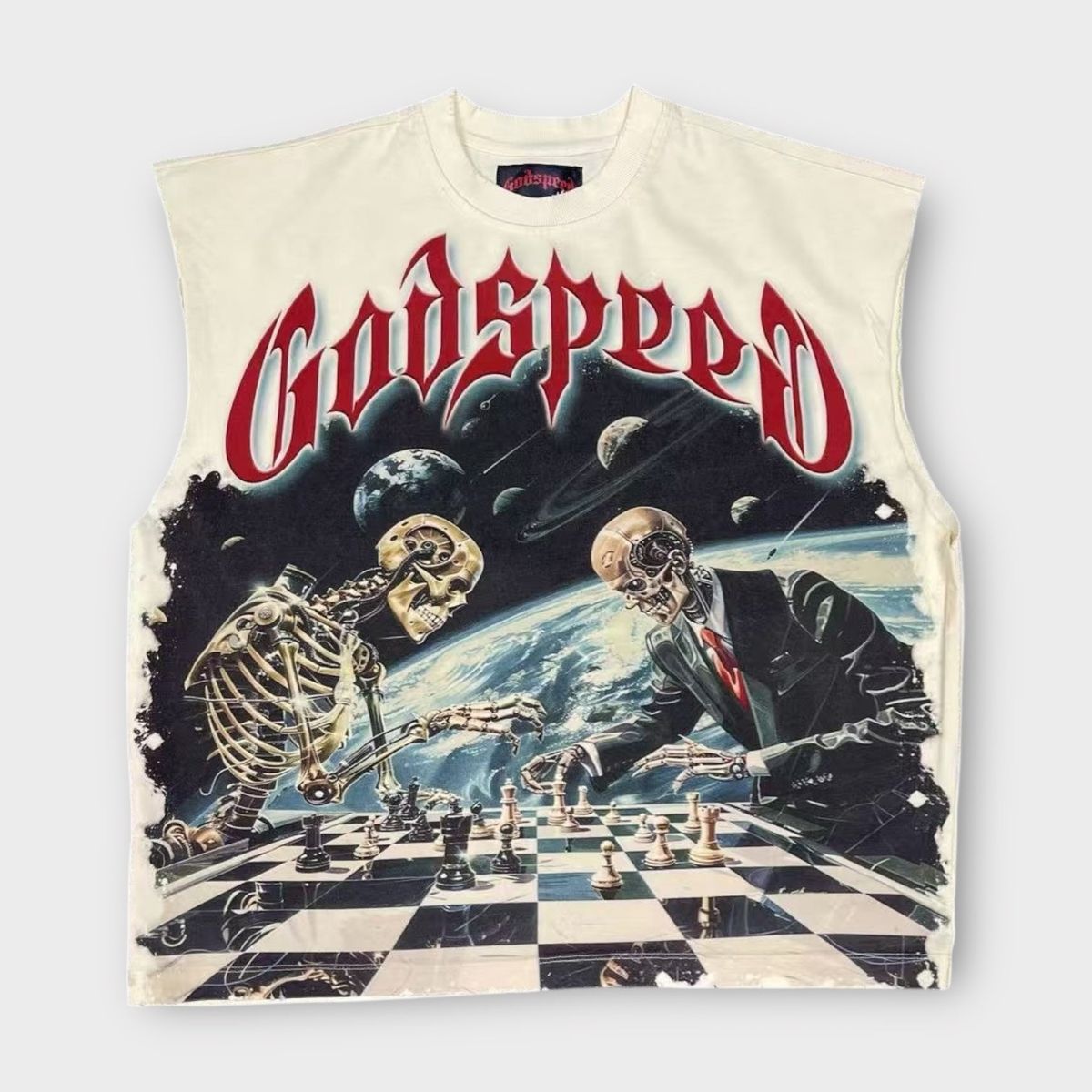Godspeed Checkmate Sleeveless T-Shirt Bone