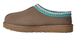 Brown slipper with blue trim on a white background - Image 3
