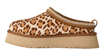 Leopard print slip-on shoe with a brown sole on a white background - Image 3