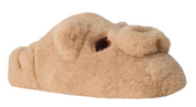 Beige slipper with bear design on a white background