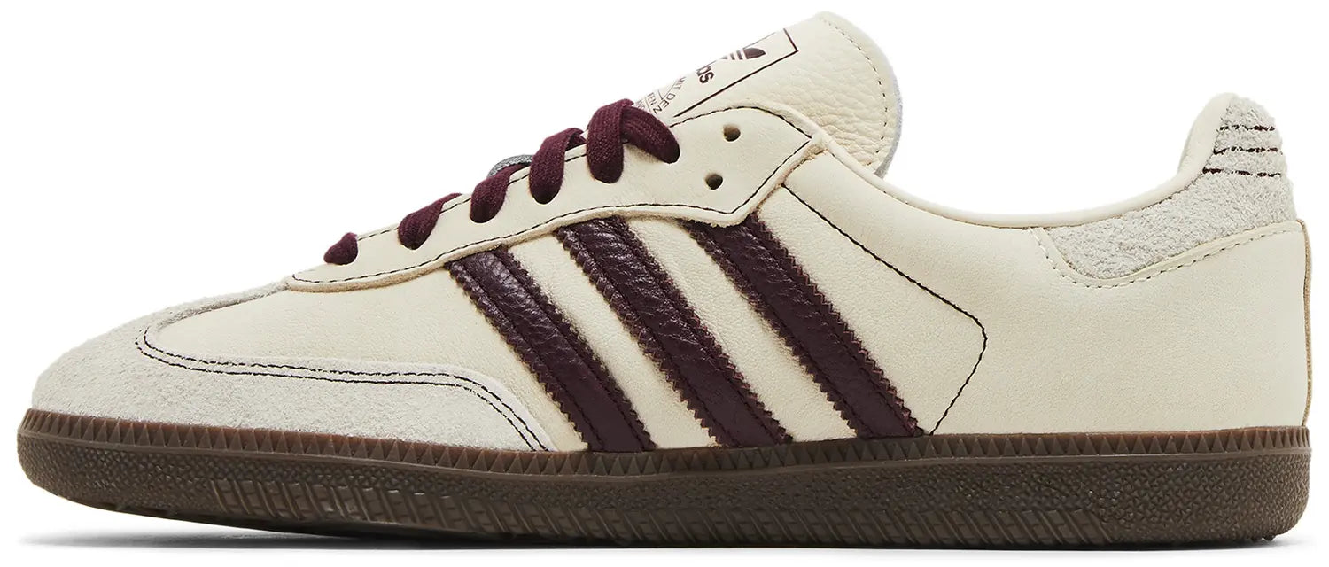 Adidas Samba OG Wonder White Maroon (Women's)