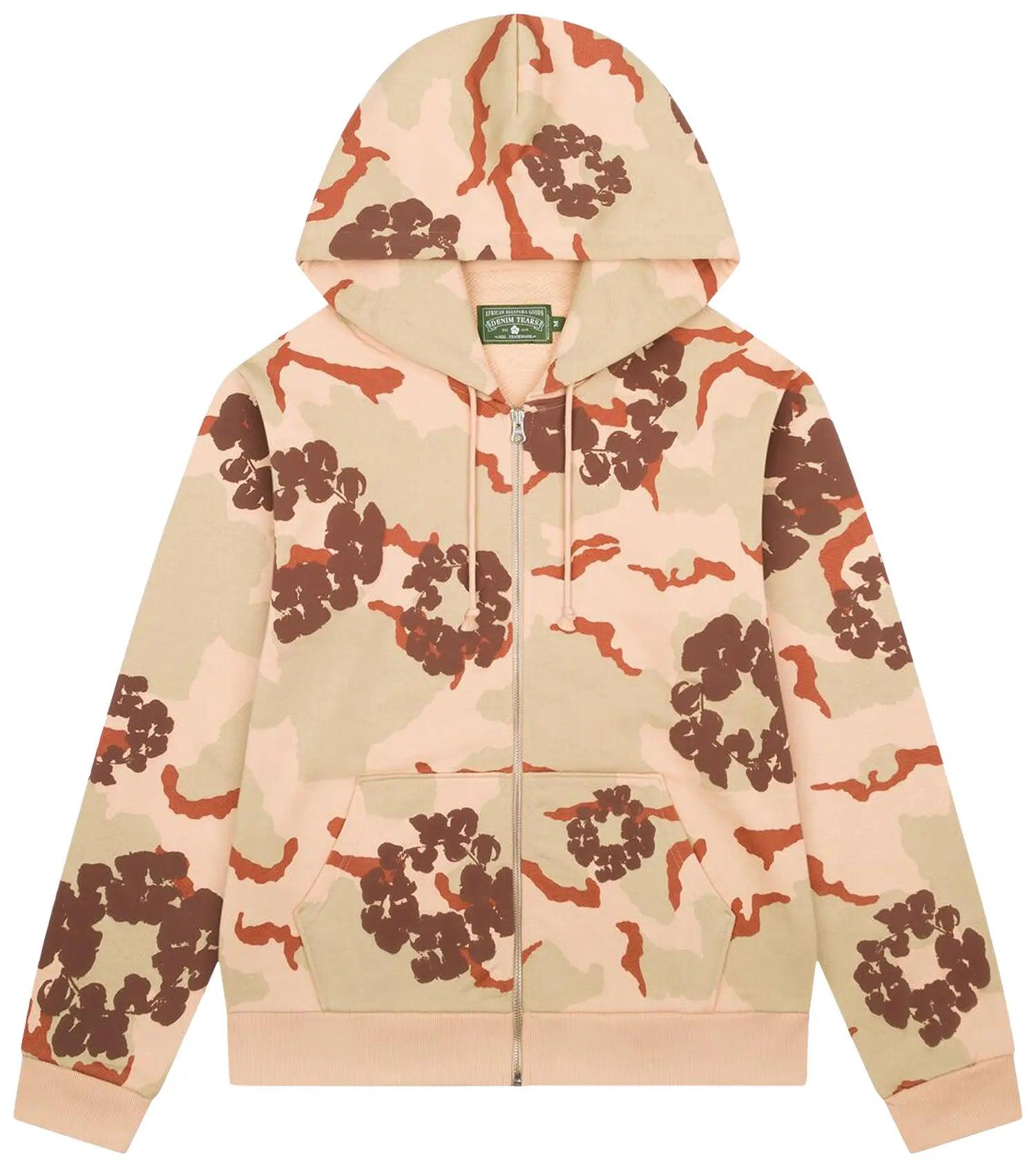 Denim Tears Desert Storm Tan Camo Cotton Wreath Zip Hoodie