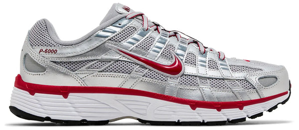 Nike P-6000 Metallic Silver Gym Red