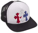 Chrome Hearts Triple Cross USA Trucker Hat Red, White & Blue - Image 2