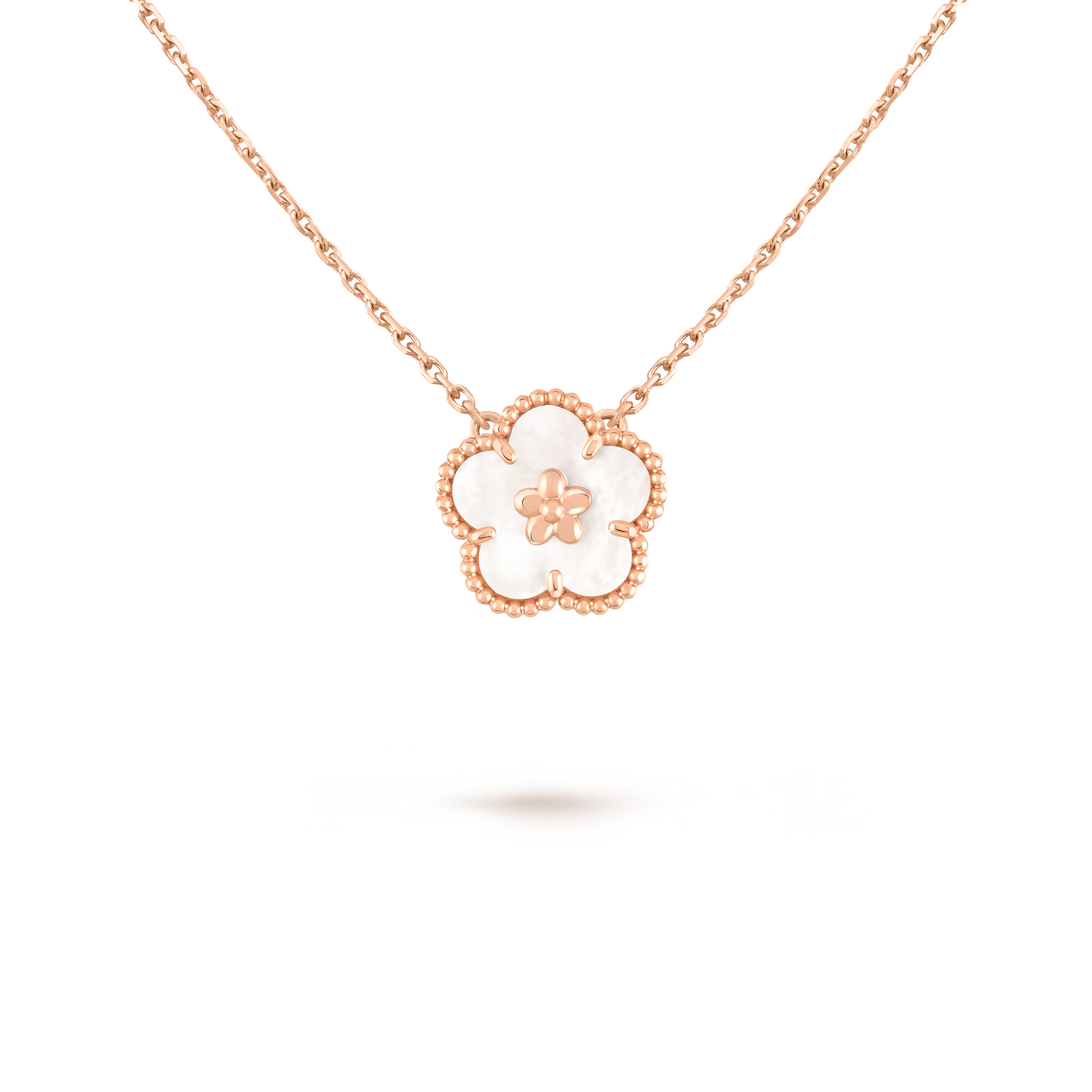 Van Cleef & Arpels Lucky Spring pendant, plum blossom 18K rose gold, Mother-of-pearl