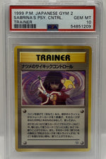 1999 Pokémon Japanese Gym 2 Trainer Sabrina's Psychic Control PSA 10 GEM MINT — front - Image 1