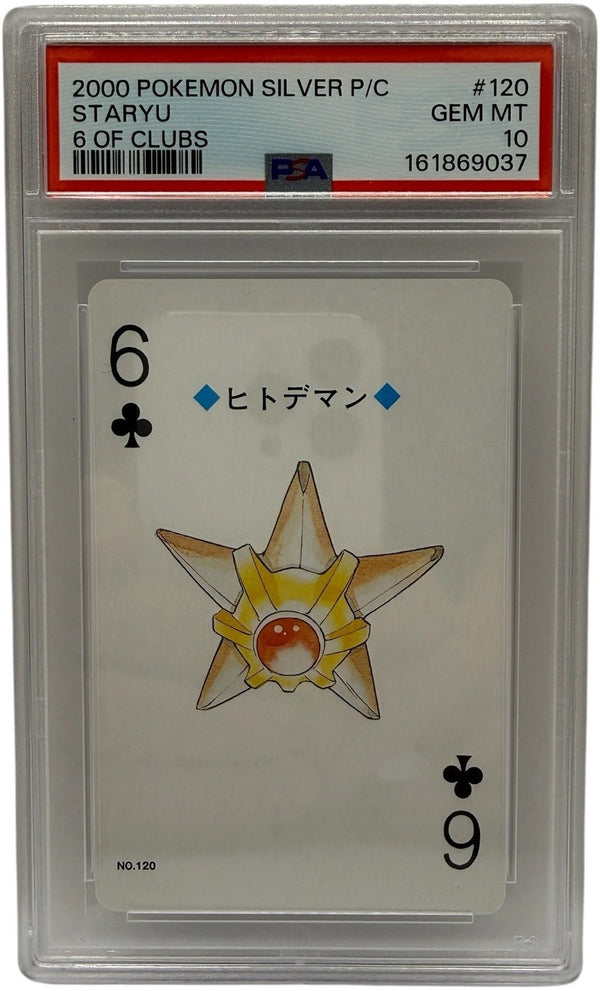 2000 Pokémon Silver Playing Cards Staryu 6 of Clubs #120 PSA 10 GEM MINT — photo 1