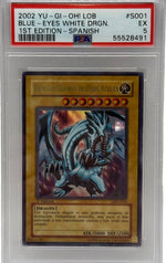 2002 Yu-Gi-Oh! LOB Blue Eyes White Dragon 1st Edition Spanish #S001 - PSA 5 (LDD-S001) - Image 1