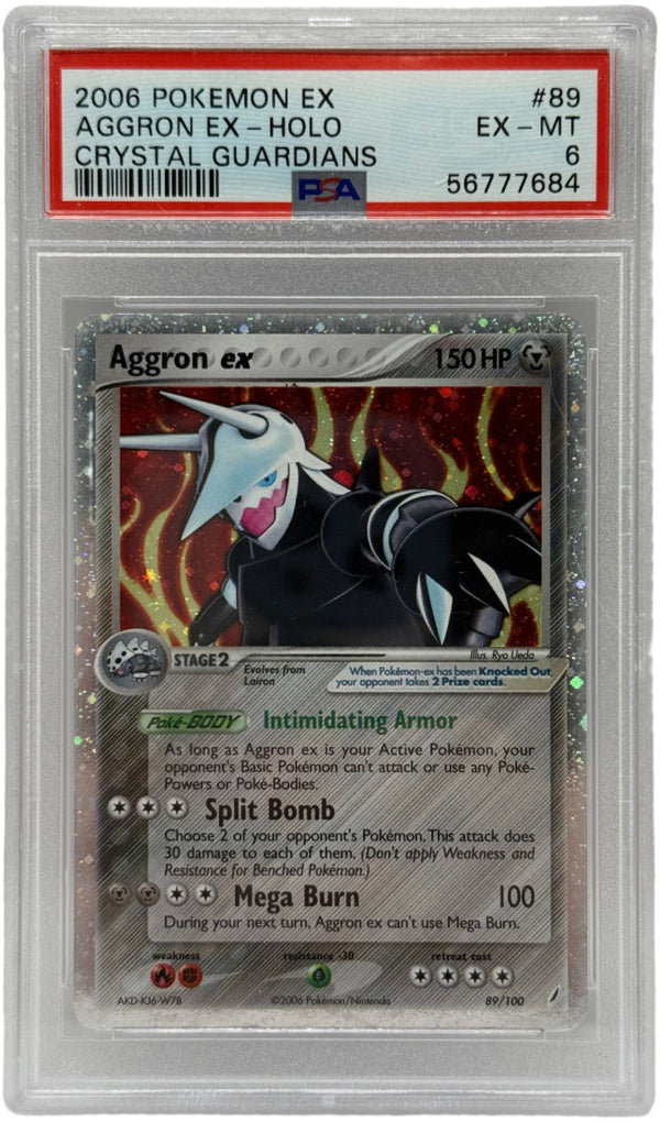 2006 Pokémon Crystal Guardians Aggron Ex Holo 89/100 PSA 6 EX-MT