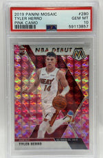 2019 Panini Mosaic Tyler Herro Pink Camo Rookie Card #280 PSA 10 GEM MINT - Image 3
