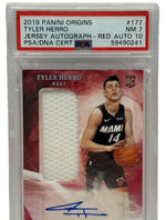 2019 Panini Origins Tyler Herro Jersey Autograph - Red /99 Rookie Card #177 PSA 7 NEAR MINT & AUTO 10 - Image 1