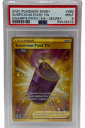 2020 Pokémon Champion's Path Boîte de Nourriture Suspecte Rare Secrète Dorée 080/073 PSA 9 État Neuf