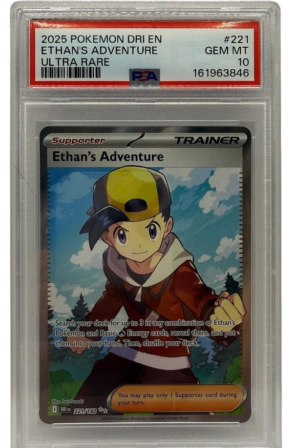 2025 Pokémon Destined Rivals Ethan's Adventure #221 PSA 10 GEM MINT — photo 1