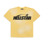 Hellstar Classic Black Glitter Logo T-Shirt Yellow