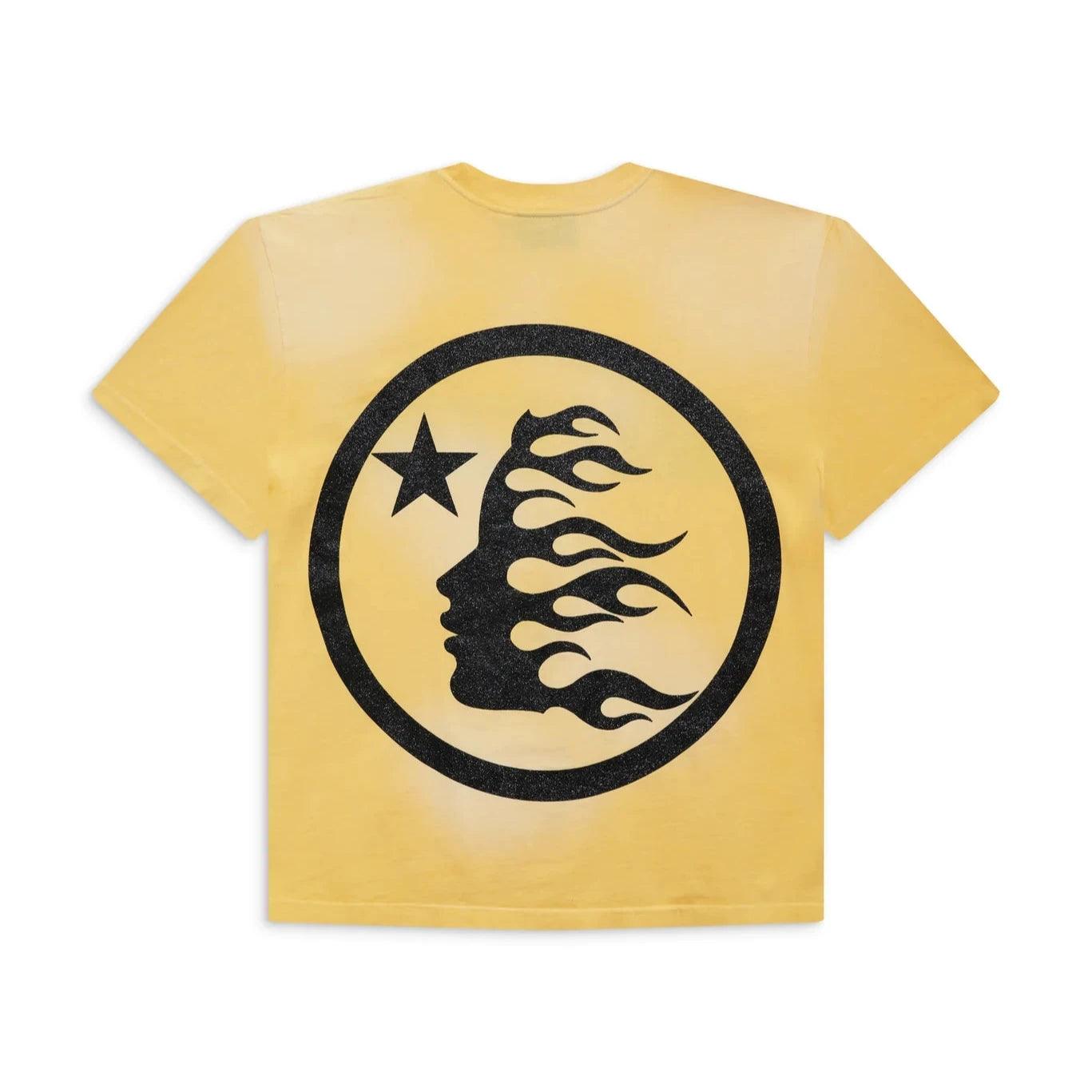 Hellstar Classic Black Glitter Logo T-Shirt Yellow