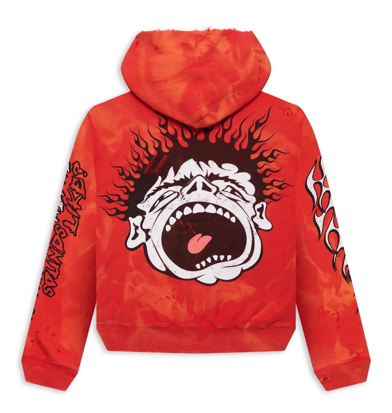 Hellstar Records Lava Wash Hoodie Red