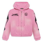 Hellstar Sports Flame Zip-Up Hoodie Pink (Valentine's Day)