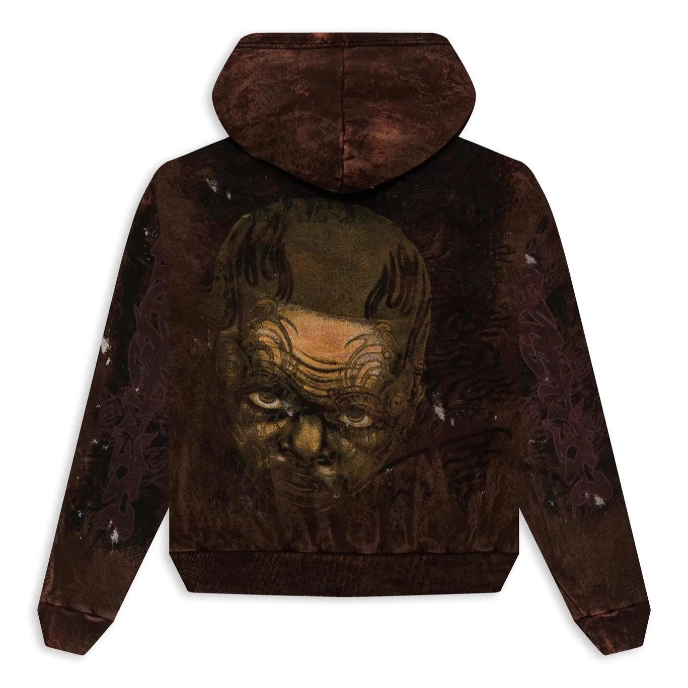 Hellstar HStar Graffiti Zip-Up Hoodie Brown