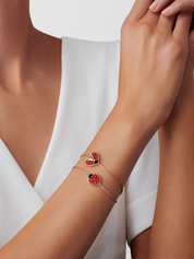 Van Cleef & Arpels Lucky Spring bracelet, open wings ladybug 18K rose gold, Carnelian, Onyx