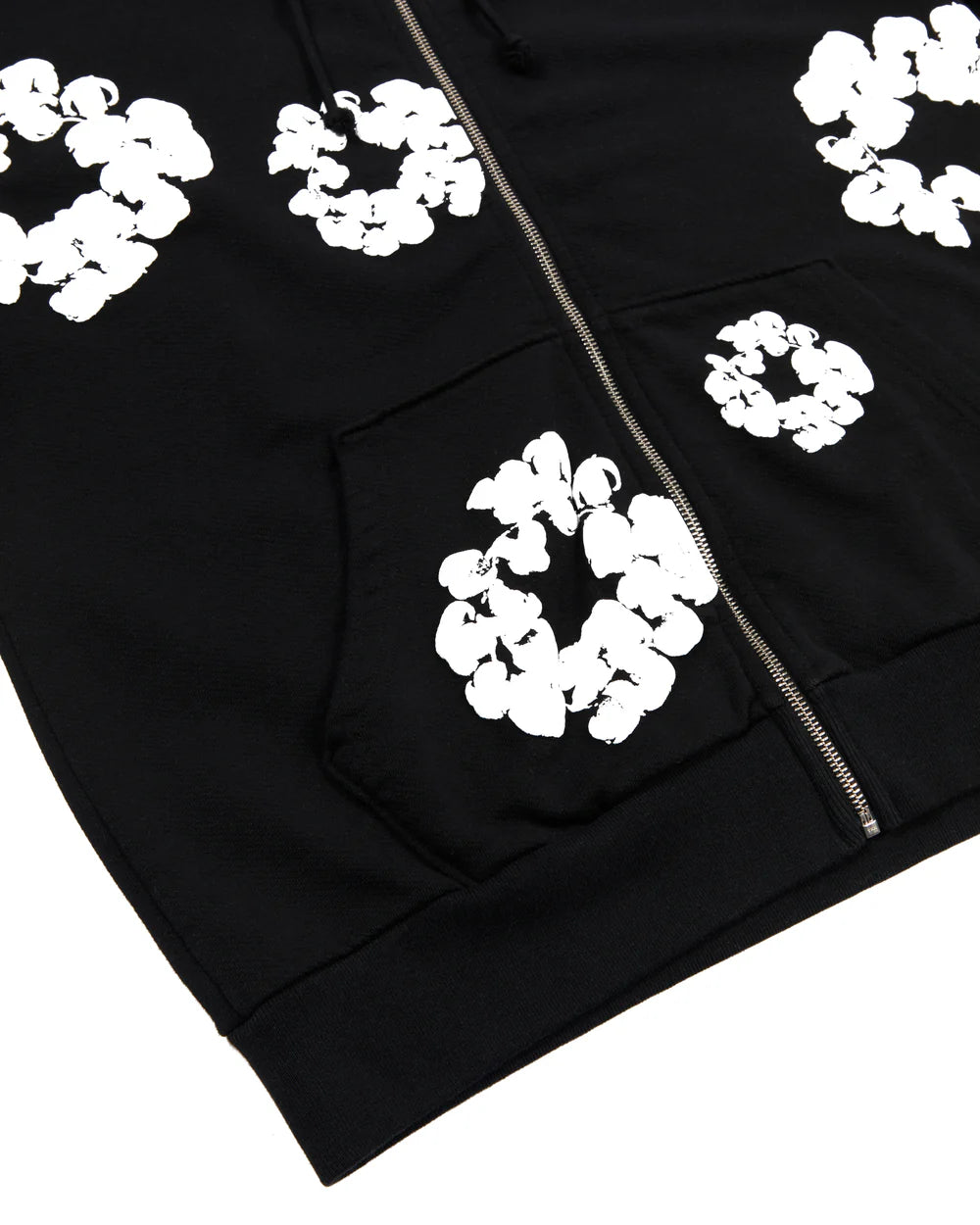 Denim Tears Cotton Wreath Zip Hoodie Black