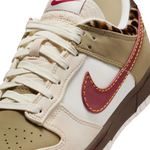 Nike Dunk Low Retro Khaki Team Red Pearl White Leopard (Women's) - Image 2