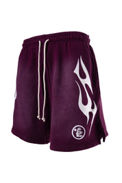 Hellstar Flame Shorts Purple Brown