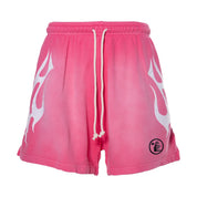 Hellstar Flame Shorts Pink & White