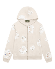 Denim Tears Rhinestone Cotton Wreath Zip Hoodie Oatmeal