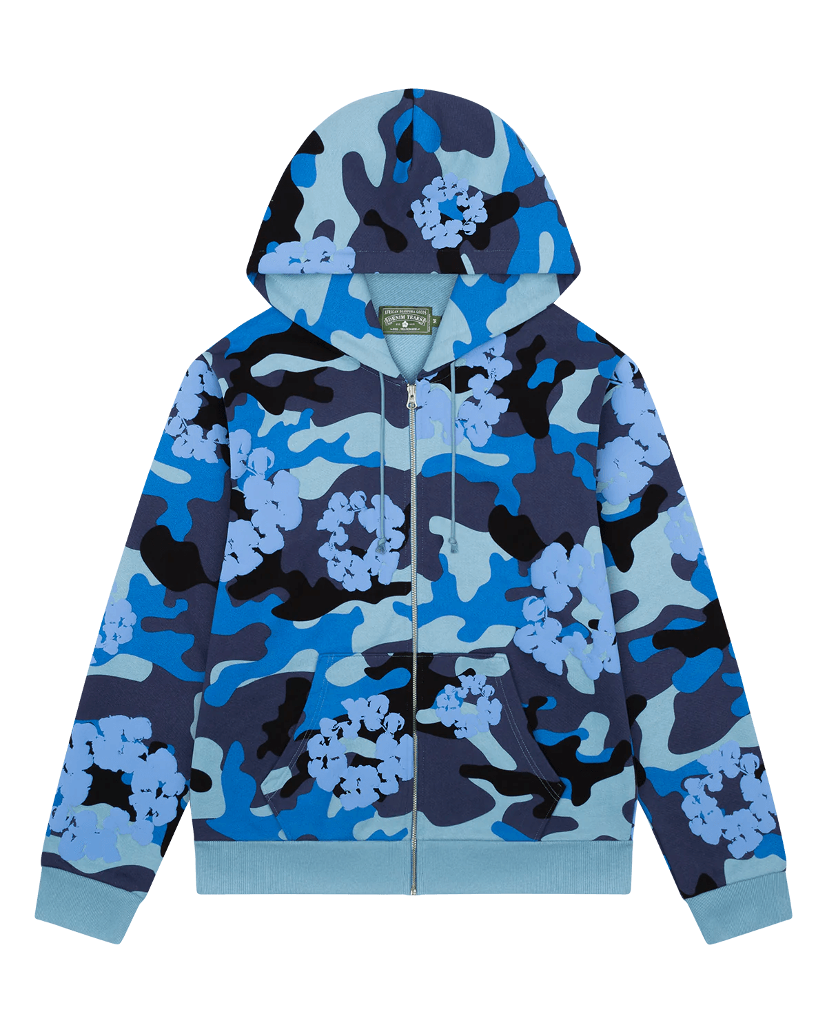 Denim Tears Blue Camo Cotton Wreath Zip Hoodie