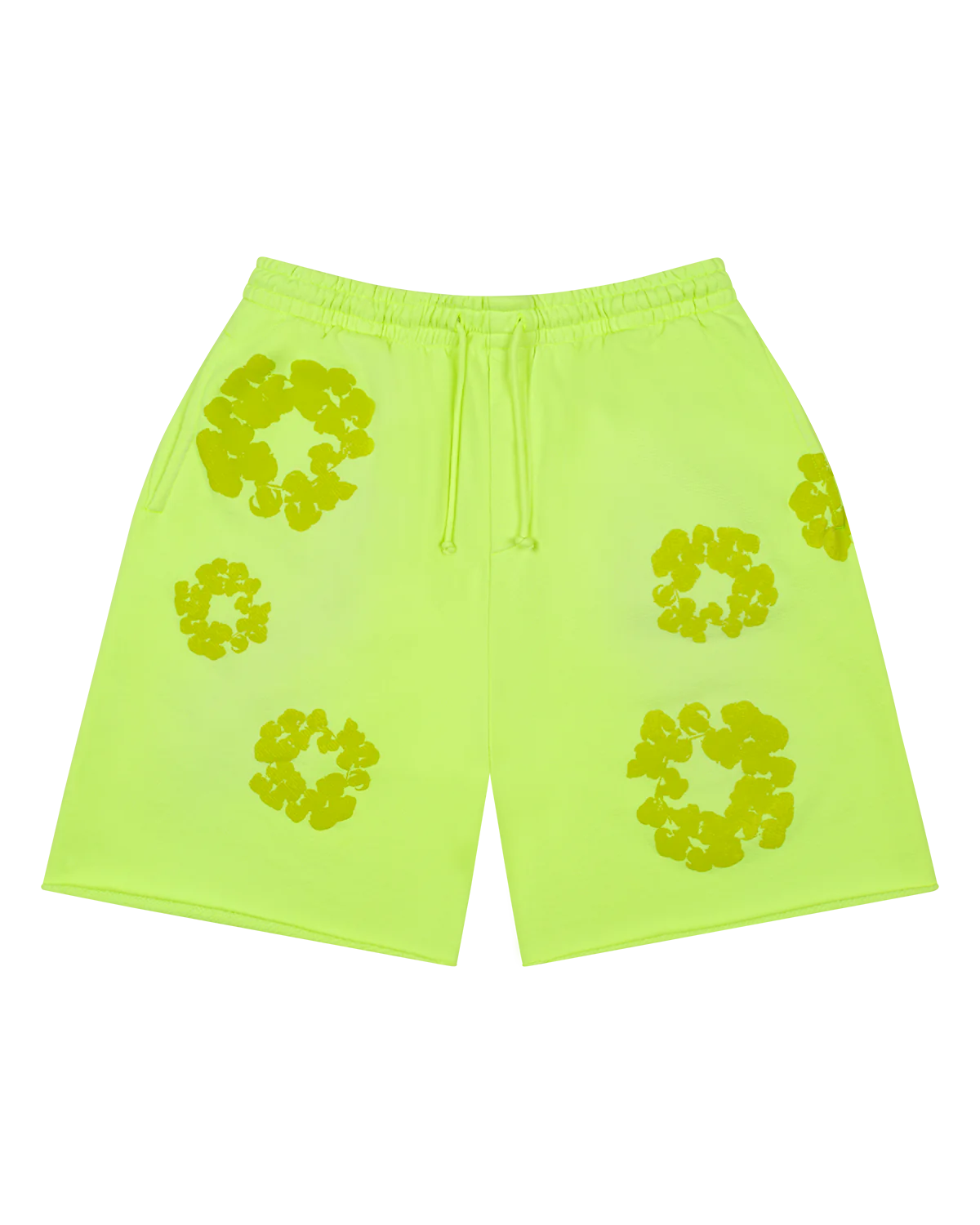 Denim Tears Mono Cotton Wreath Sweat Shorts Neon Green