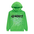 Sp5der Punk V2 Rhinestone Hoodie Bright Green