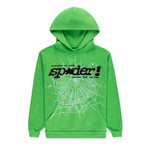 Sp5der Punk V2 Rhinestone Hoodie Bright Green - Image 1