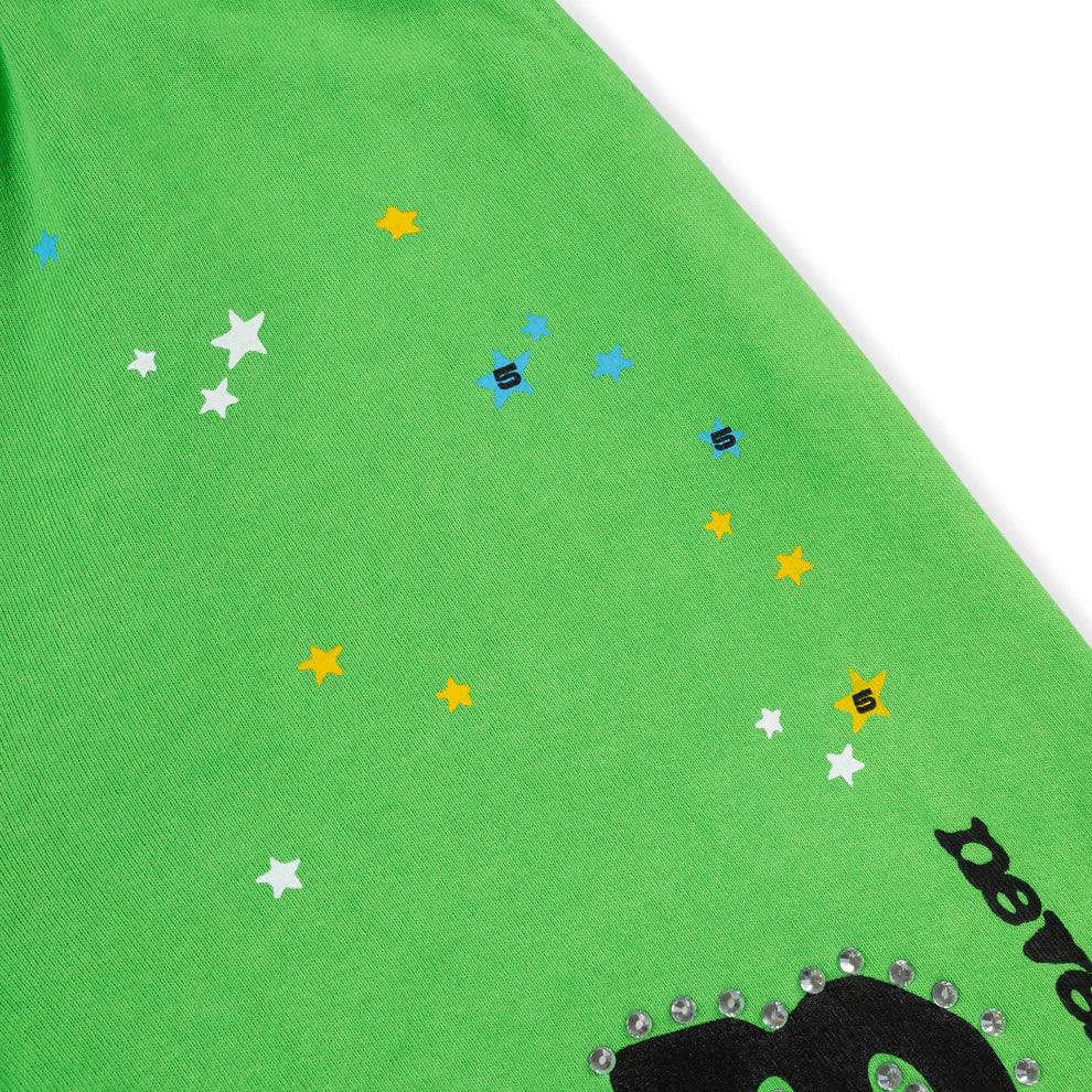 Sp5der Punk V2 Rhinestone Sweatpant Bright Green