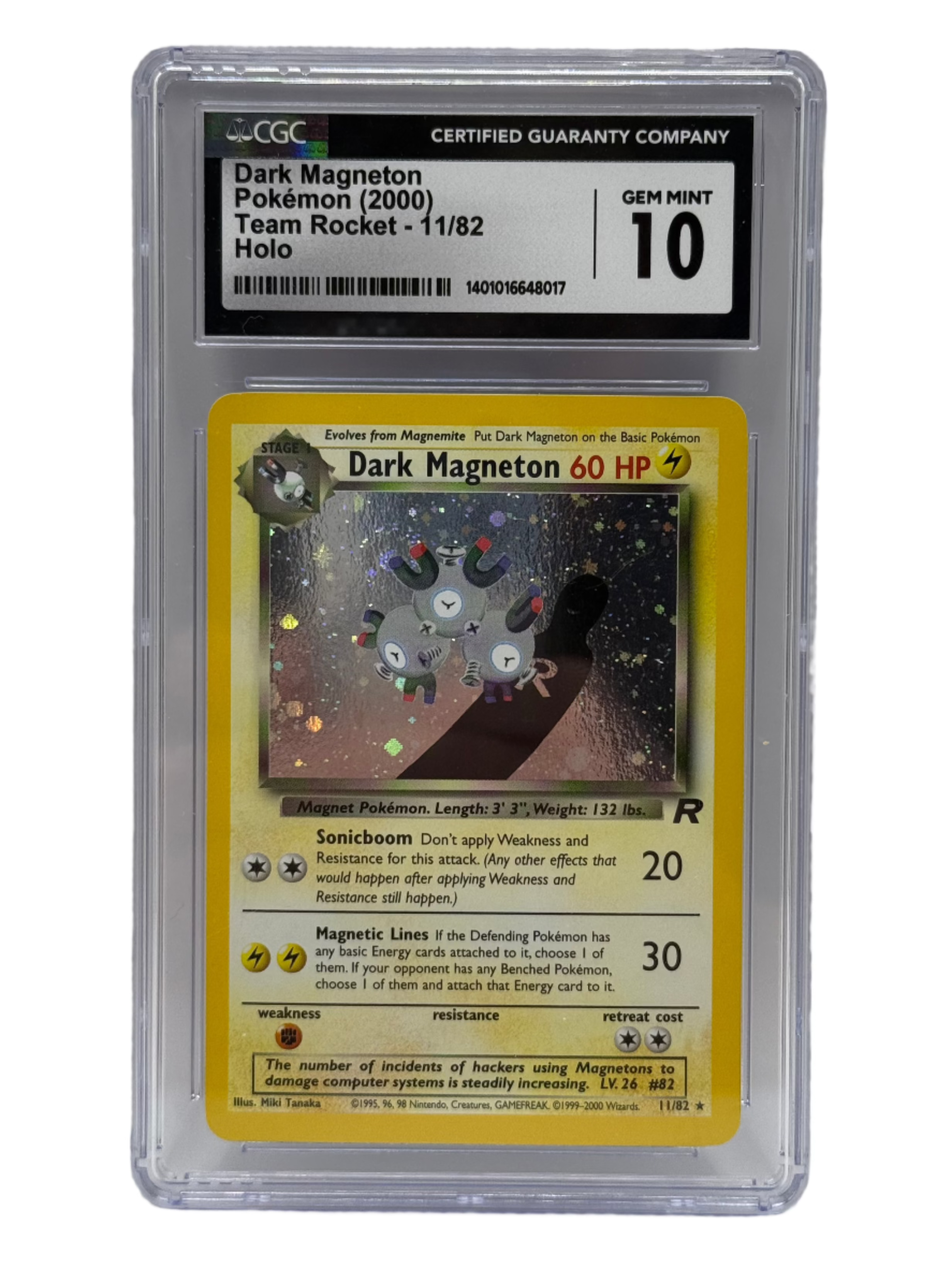 2000 Pokémon Team Rocket Dark Magneton Holo 11/82 CGC 10 GEM MINT