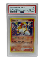 2007 Pokémon D & P Secret Wonders Entei Holo Cracked Ice 4/132 PSA 8 NEAR MINT - MINT