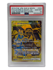 2019 Pokémon Japanese Lucario & Melmetal GX Gold Full Art 224/173 PSA 10 GEM MINT (Tag Team GX All Stars)