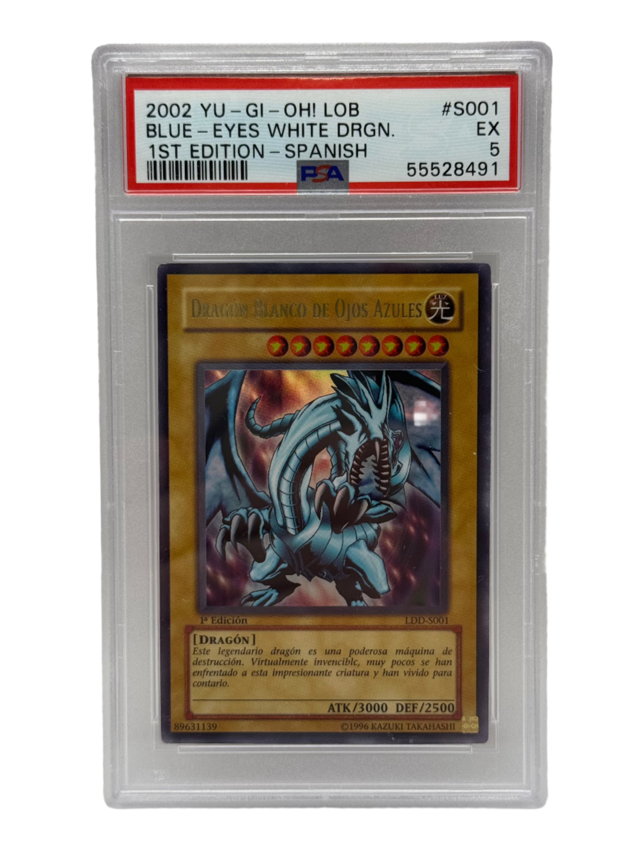 2002 Yu-Gi-Oh! LOB Blue Eyes White Dragon 1st Edition Spanish #S001 - PSA 5 (LDD-S001)