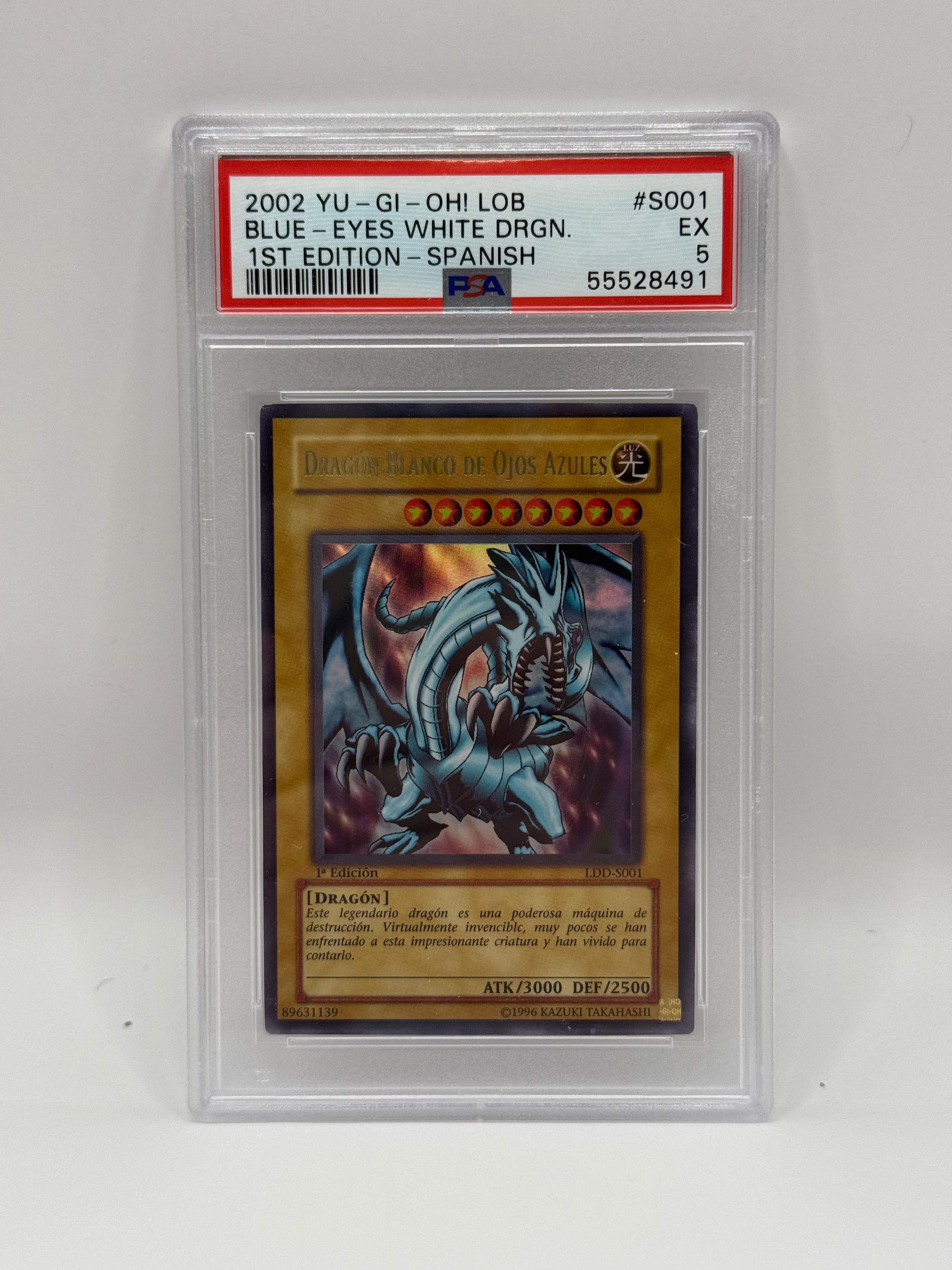 2002 Yu-Gi-Oh! LOB Blue Eyes White Dragon 1st Edition Spanish #S001 - PSA 5 (LDD-S001)
