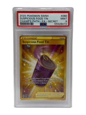 2020 Pokémon Champion's Path Suspicious Food Tin Gold Secre Rare 080/073 PSA 9 MINT