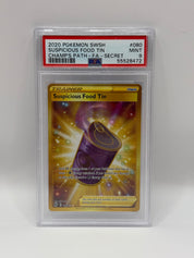 2020 Pokémon Champion's Path Suspicious Food Tin Gold Secre Rare 080/073 PSA 9 MINT