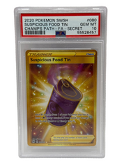 2020 Pokémon Champion's Path Suspicious Food Tin Gold Secre Rare 080/073 PSA 10 GEM MINT