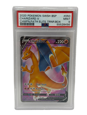 2020 Pokémon Champion's Path ETB Charizard V SWSH050 PSA 9 MINT
