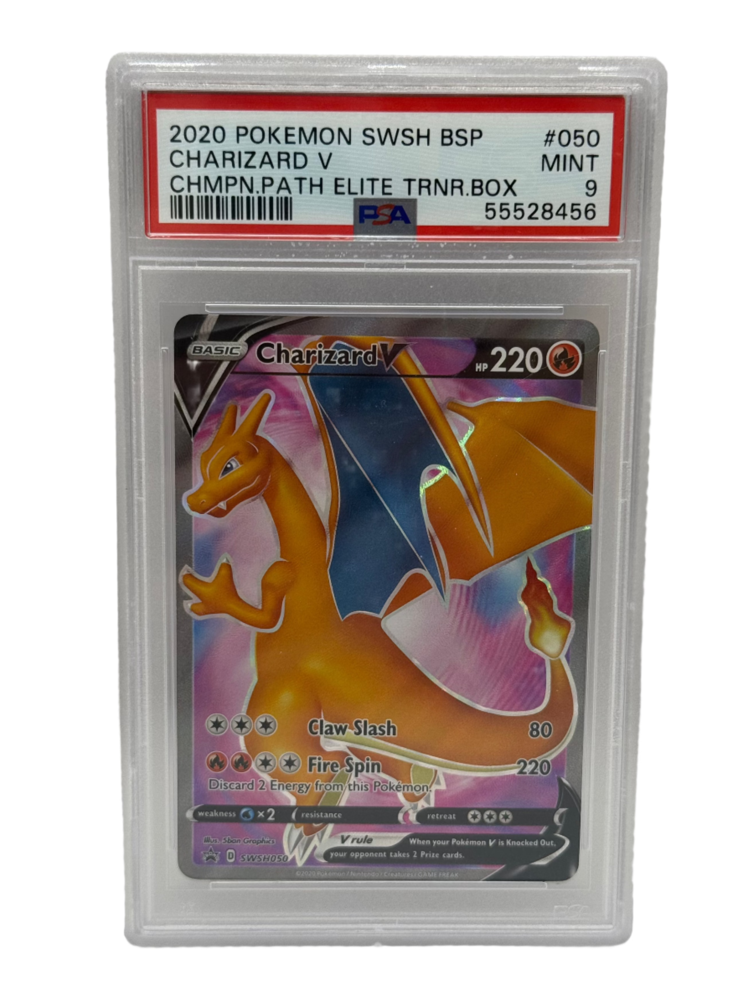 2020 Pokémon Champion's Path ETB Charizard V SWSH050 PSA 9 MINT